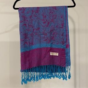 Pashmina Scarf Teal & Hot Pink